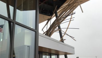 Photo of Repairs underway at Joplin Senior Center following wind damage