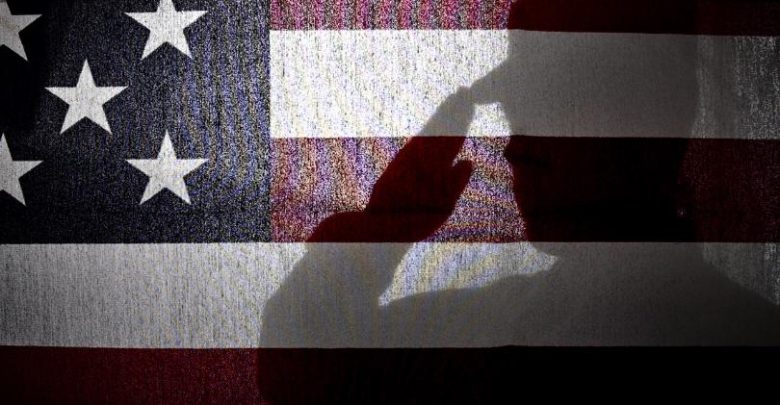 Soldier, flag, veteran