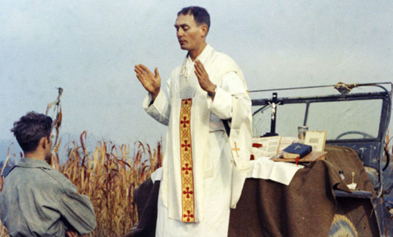 Fr. Emil Kapaun in prayer