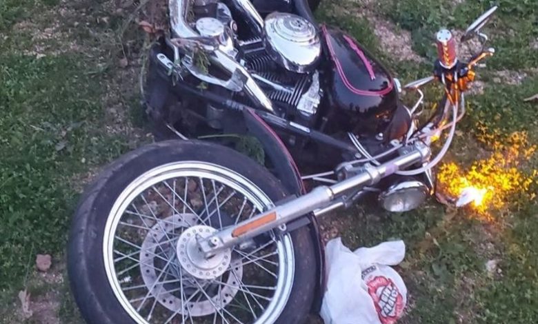 Sarcoxie wrecked motorcyc;e