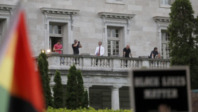 Photo of A warning from a St. Louis couple at the RNC last night