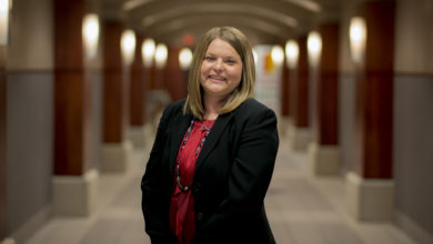 Photo of PSU staff member recognized for her contributions to the university