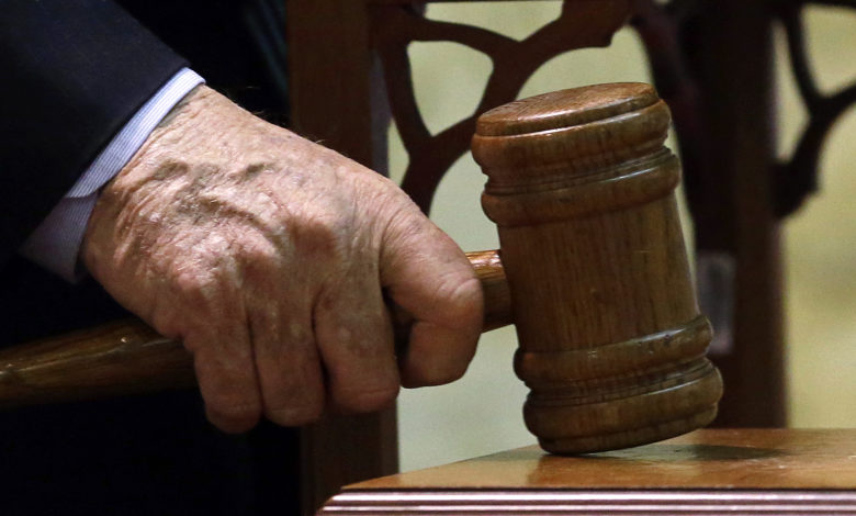 Gavel charged legal court judge