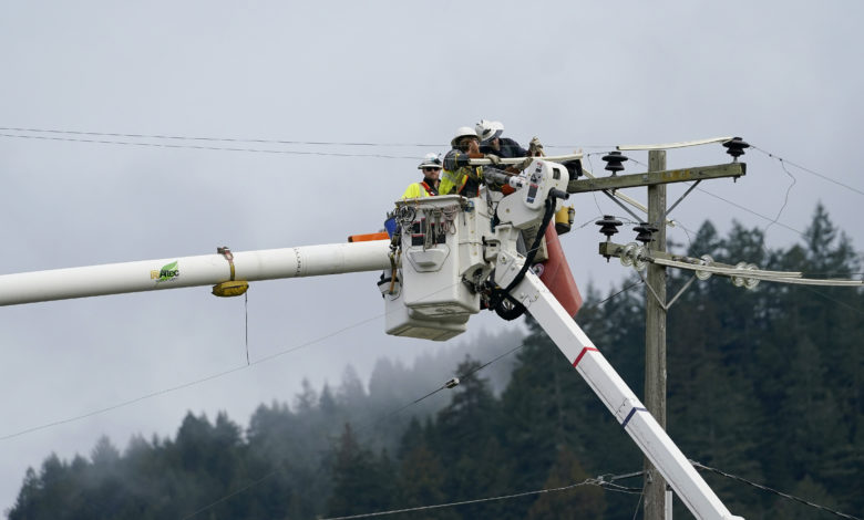 Power lines power outages construction liberty utilities