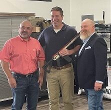 Photo of A.G. Bailey visits the Joplin area; tours Black Rain Ordnance