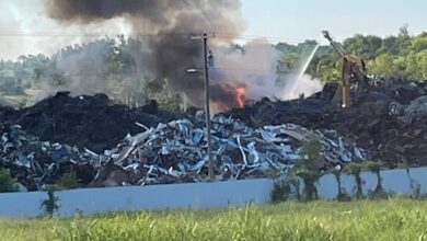 Photo of Multiple fire departments work blaze at Missouri Metal Recycling