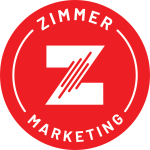 Zimmer round logo (big text, red background)